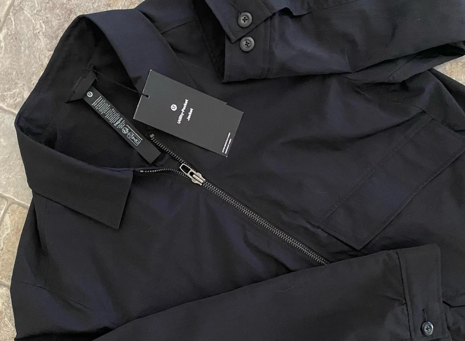 Lululemon Utility Pocket Jacket Coat Black Collared Full Zip Men's XXL 2XL New - Image 1 of 4