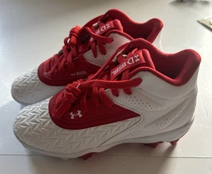 Under Armour UA Leadoff Mid RM JR 3.0 Blanco/Rojo Juvenil Talla 1Y Nuevo - Imagen 1 de 5