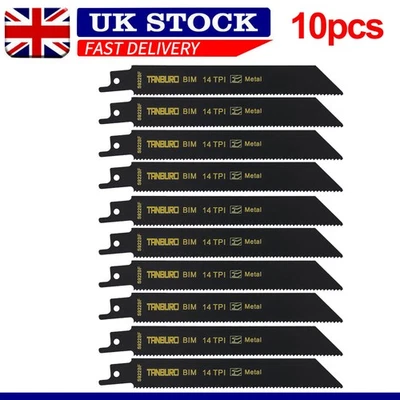 TABBURO 10PCS Reciprocating Wood and Metal Sabre Saw Blades Universal For Bosch Makita