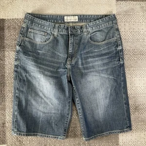 Y2K Ecko Baggy Relaxed Fit Denim Shorts Jorts Mens Size 36 Whiskering Skater - Picture 1 of 7
