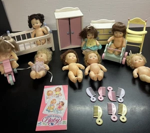 VTG 80’s Love a Bye Baby Dolls By Hasbro 8 Dolls Brush Furniture, Clothes R3 - Picture 1 of 21
