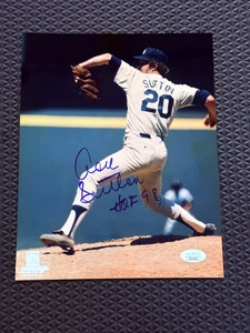 Foto autógrafa firmada por Don Sutton 8x10 de los Dodgers de Los Ángeles Salón de la fama 98 JSA - Imagen 1 de 3