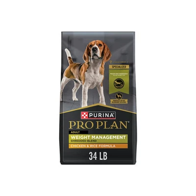 Purina Pro Plan Weight Management Dog Food, Shredded Blend Chicken & Rice, 34 lb - Image 1 of 4
