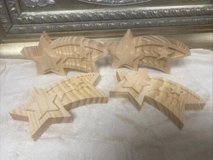 Box Of 4 MONDO LLAMA 3D Wooden Shooting Star 5”x8” - Picture 1 of 2