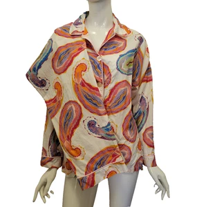 The Cats Schlafanzug Set Damen Medium Paisley 100% Baumwolle Voile leicht rosa - Bild 1 von 17