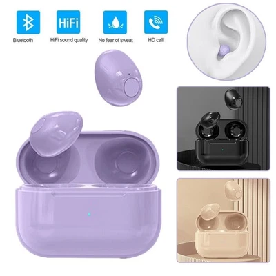 NEW Wireless Mini Earbuds Invisible Sleep Headphone Bluetooth 5.2 Earphones US - Image 1 of 4