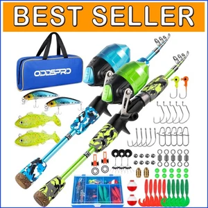 Beginner-Friendly Spincast Fishing Rod and Reel Kit - Perfect for Kids Ages 3-15 - Picture 1 of 8