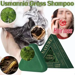 120g Nature Green Triangle Shampoo Bar Usman-Grass Shampoo Soap Strengthens Hair - Picture 1 of 13
