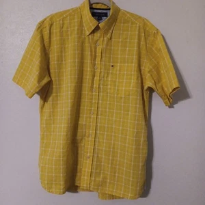 Tommy Hilfiger Button Down Hemd Herren Gr. Einzeltasche M gelb/weiß kariert... - Bild 1 von 16