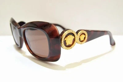 NEW vintage Gianni Versace medusa sunglasses MOD 417 COL 900 brown RARE - Image 1 of 3