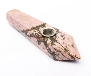 1Pc Natural Rhodonite Reiki Gemstone smoke pipe Crystal Quartz Healing Decorate - Picture 1 of 10