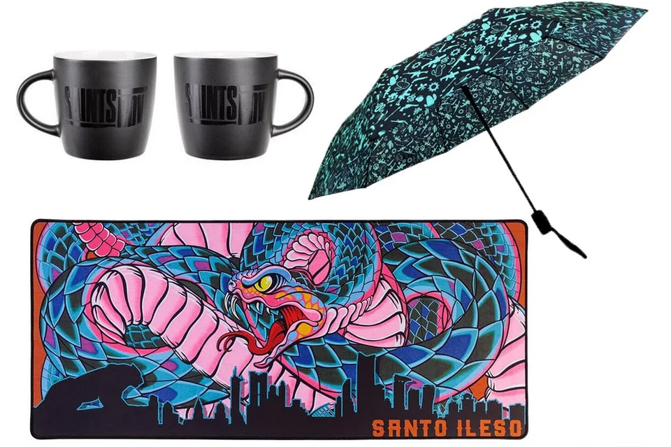 Saints Row Fan Set Tasse + Regenschirm + Mauspad offizielles Merchandise Gamer N - Bild 1 von 3