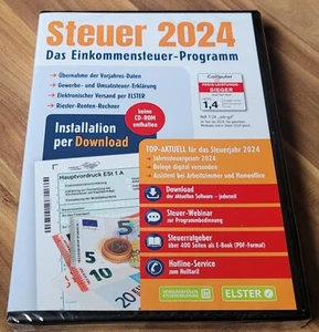 ALDI Steuer 2024 NEU Das Einkommensteuer Programm Als Software ohne CD / CD-Rom - Bild 1 von 6