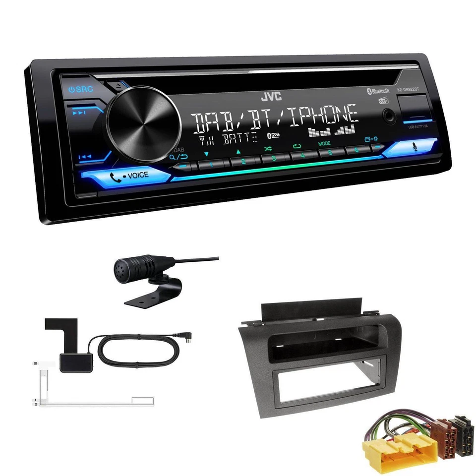 JVC KD-DB922BT Autoradio DAB+ Bluetooth für Mazda 3 2003-2009 schwarz - Bild 1 von 4