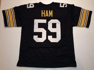 UNSIGNED CUSTOM Sewn Stitched Jack Ham Black Jersey - M, L, XL, 2XL, 3XL - Picture 1 of 2