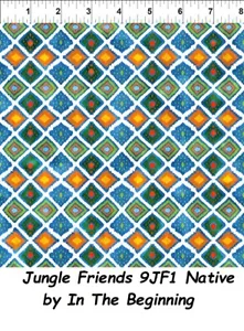 Jungle Friends Cotton Quilt fabric In The Beginning BTY 9JF1 Multi Color Blanket - Picture 1 of 12