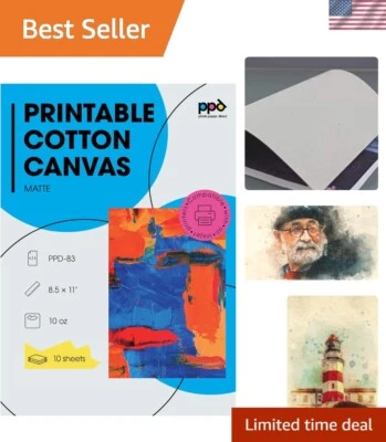 Cherished Artwork Canvas Sheets - 340gsm 8.5x11 Pack of 10 for Inkjet Printing - Image 1 of 4