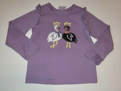 Camisa manga larga Hanna Andersson Swan para niñas talla 110 (5) púrpura Foto 1 de 2