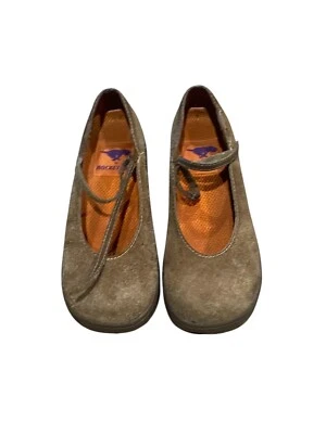 Ракета собаки желтовато-коричневый замшевый коренастый каблук Мэри Джейн с крючком и петлей застежки размер: 10 М - Изображение 1 из 4