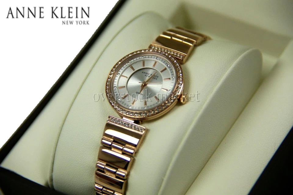 New Women Anne Klein New York Swarovski Crystal Rose Gold Tone Watch 12/2258SVRG - Image 1 of 1