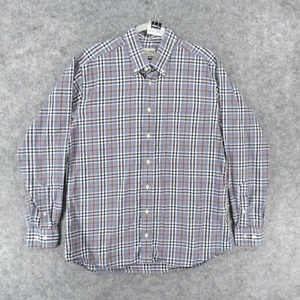 Vintage Gitman Bros Shirt Men Large Long Sleeve Button Up Blue Gray Plaid USA - Picture 1 of 13