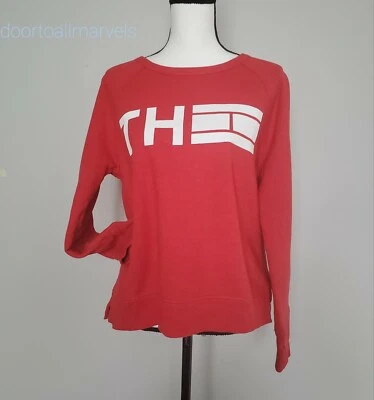 Tommy Hilfiger TH 运动套衫运动衫大号标志拇指孔女式 XL 码 — 第 1/4 张图片