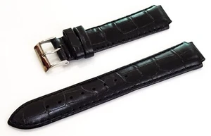 CORREA RELOJ HUGO BOSS Original Cuero Genuino Negro Estampado Cocodrilo 14mm - NUEVO - Imagen 1 de 4