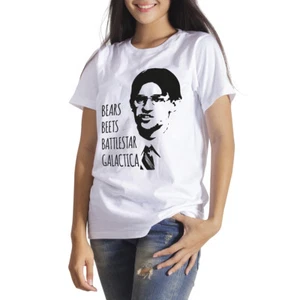 T-shirt Bears Beets Battlestar Galactica Jim Halpert Ufficio Camicia Dwight Schrute - Foto 1 di 14