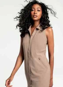 Neu mit Etikett LOLE Momentum Athleisure-Shirt-Kleid mit Taschen Damengröße XXL hellbraun - Bild 1 von 13