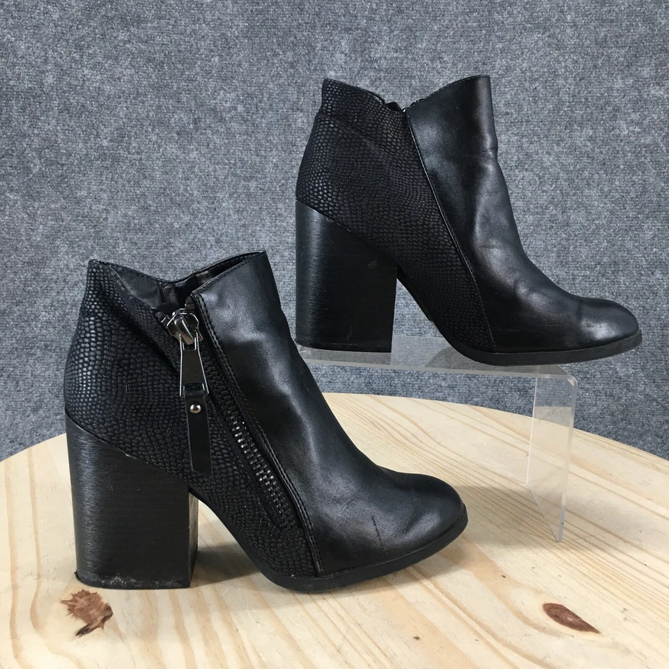 Charlotte Russe Botas Mujer 8 Botines Negro Imitación Cuero Informal Tacón Bloque Foto 1 de 4