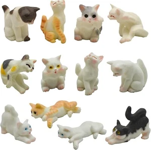 12Pcs Realistic Miniature Cat Figurines Mini Kitty Characters Figures Cute... - Picture 1 of 5