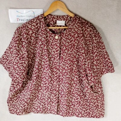 Essence Evans Blouse Top Womens Retro Vintage Y2K Beige Flowers Plus Size 30 - Image 1 of 4