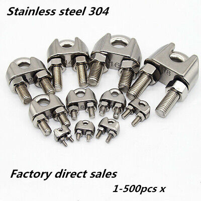 304 Stainless Steel U-Bolt Wire Rope Clip Cable Clamp 1 Pcs - 500 Pcs X • 2,161.60£