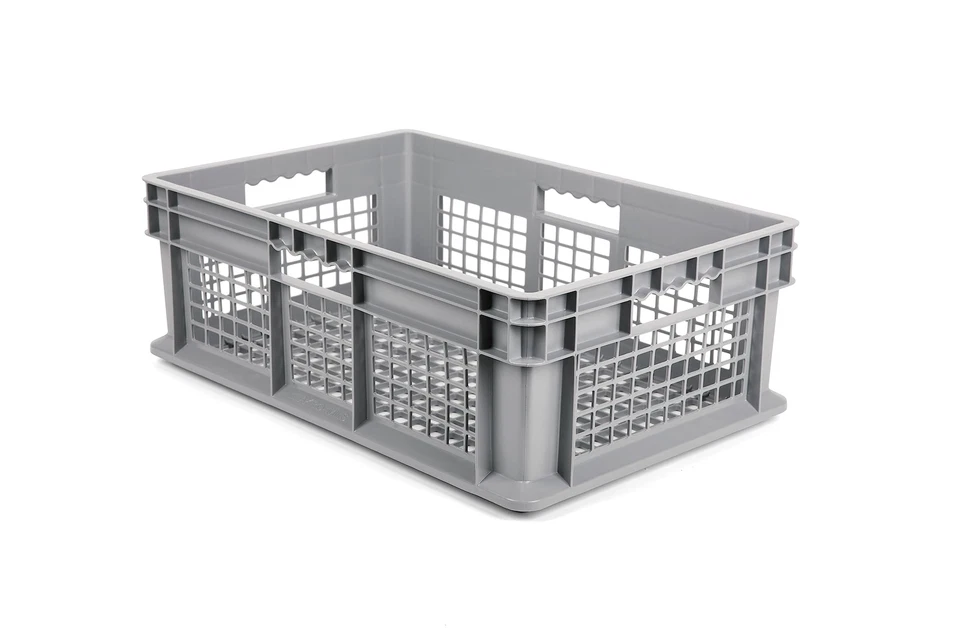 HUDSON EXCHANGE 24 x 16 x 8 (2 Pack) Mesh Straight Wall Handled Storage Container Tote, Gray