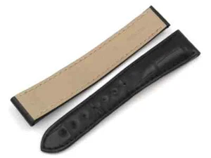 Watch Strap OMEGA Black Matt Real Leather Crocodile 19/16mm Handmade Unisex - Picture 1 of 4