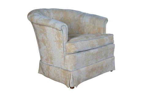 Hickory Tavern Mid Century Velvet Barrel Back Tufted Club Lounge Arm Chair Cover