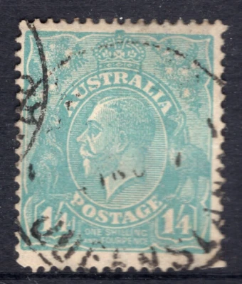 1932 年澳大利亚 1'4 千克伏绿松石 C of A WMK QLD CDS — 第 1/2 张图片