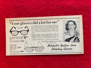 Vintage 1954 Print Ad Mitchell’s Shooting Glasses Yellow Lens Werbung - Bild 1 von 7