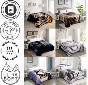 3D Animal Print Super Soft Faux Fur Fleece Blanket Sofa / Bed Throw in 2 Sizes - Picture 1 of 23