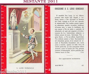 461 SANTINO HOLY CARD S. LUIGI GONZAGA ED G MI ED. G MI. 277 - Imagen 1 de 1