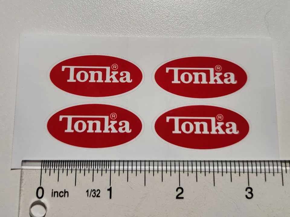 Pegatina con logotipo ovalado Tonka vintage de 1976 a 1977, tamaño Mighty Tonka de 1,5 pulgadas Foto 1 de 1
