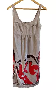Mossimo Dress Womens Small Tan Linen Blend Button Back Closure Summer Boho - Picture 1 of 12