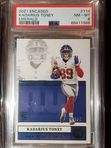 2021 Encased Kadarius Toney EMERALD PSA 8 NM-MT #'d 1/5 --- POP 1 - Bild 1 von 2