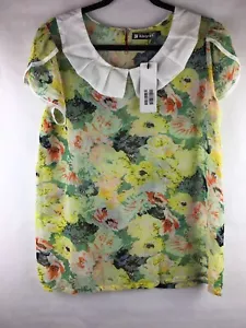 New With Tags Allegra K Women's Size Large Blouse Sheer Floral Pretty - Picture 1 of 8