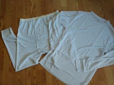 HEALTH RITE BY HABAND 2 PIECE BASE LAYER THERMAL MEN'S 2X WHITE POLYESTER - Image 1 of 3