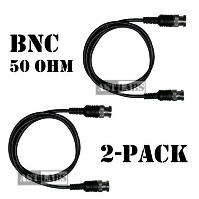 AST LABS [2-pack] BNC Jumper Patch Coaxial Cable 50 ohm 3 feet (#990-007Q2)