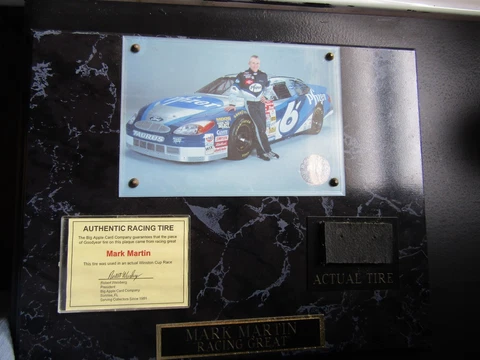 Racing Reflections Winston Cup Race Tire Mark Martin Plaque NASCAR Cover