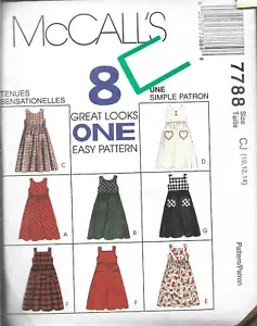 McCalls 8 tolle Looks Muster #7788 - Mädchen Pullover in Größen 10, 12, 14 SOMMER - Bild 1 von 1