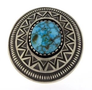 8,75 - Anillo Turquesa Natural Kingman Red Agua Por Artista Navajo Calvin Martínez - Imagen 1 de 5