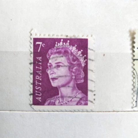 RARE Queen Elizabeth II 1971 Purple 7c Stamp Australia Cover
